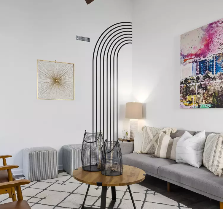 Autocolant abstract linie de jumătate de arc - TenStickers