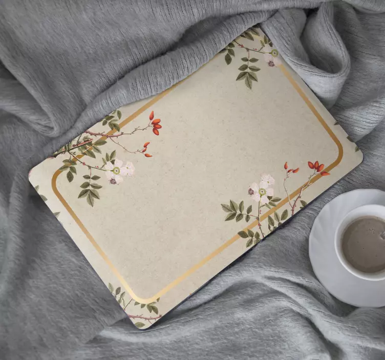 Skinuri vintage pentru laptop cu cadru floral - TenStickers