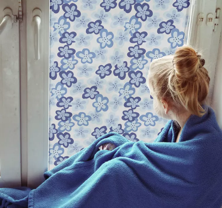 Autocolant pentru fereastră cu model de flori nordice - TenStickers