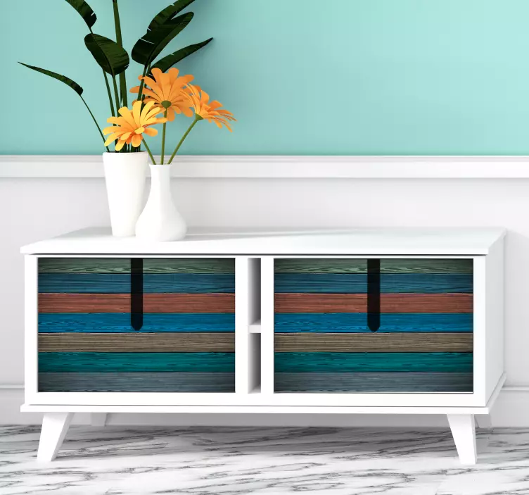 Autocolant cu mobilier textură din lemn natural - TenStickers