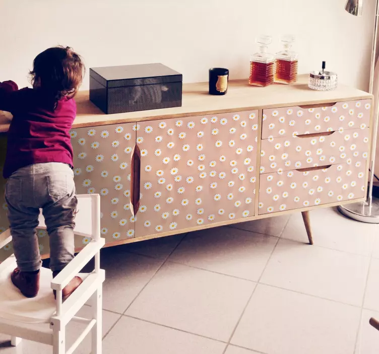 Decalaj modern cu mobilier de margarete - TenStickers