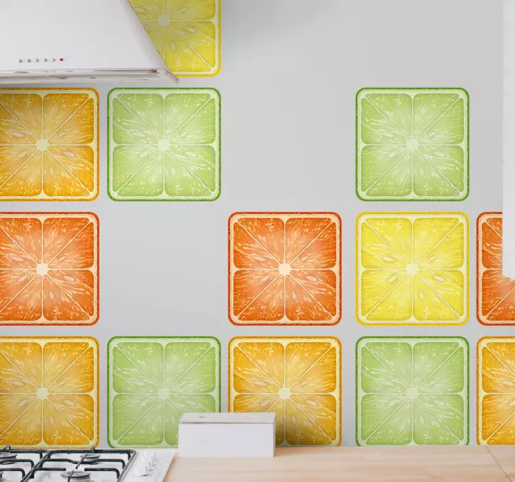 Autocolant colorat din vinil cu plăci citrice - TenStickers