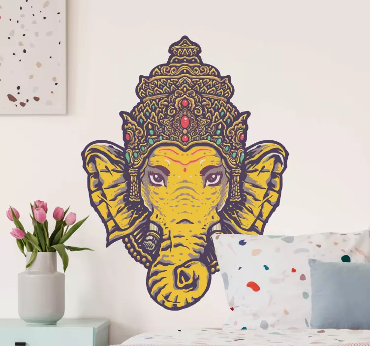 Autocolant de perete floral stil ganesha - TenStickers