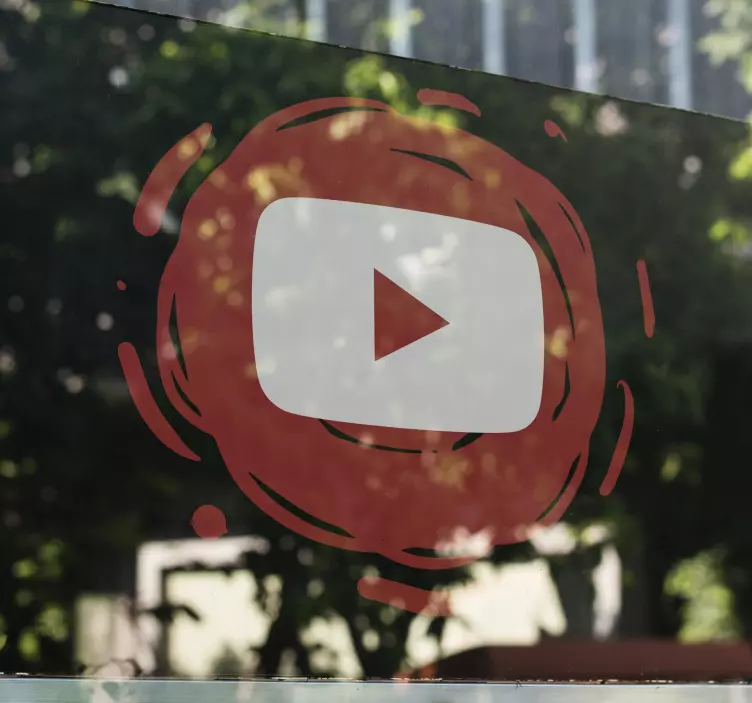 Autocolant de fereastră logo desenat pe youtube - TenStickers