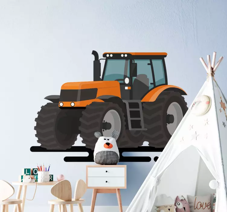 Autocolant de jucărie tractoare portocalii - TenStickers