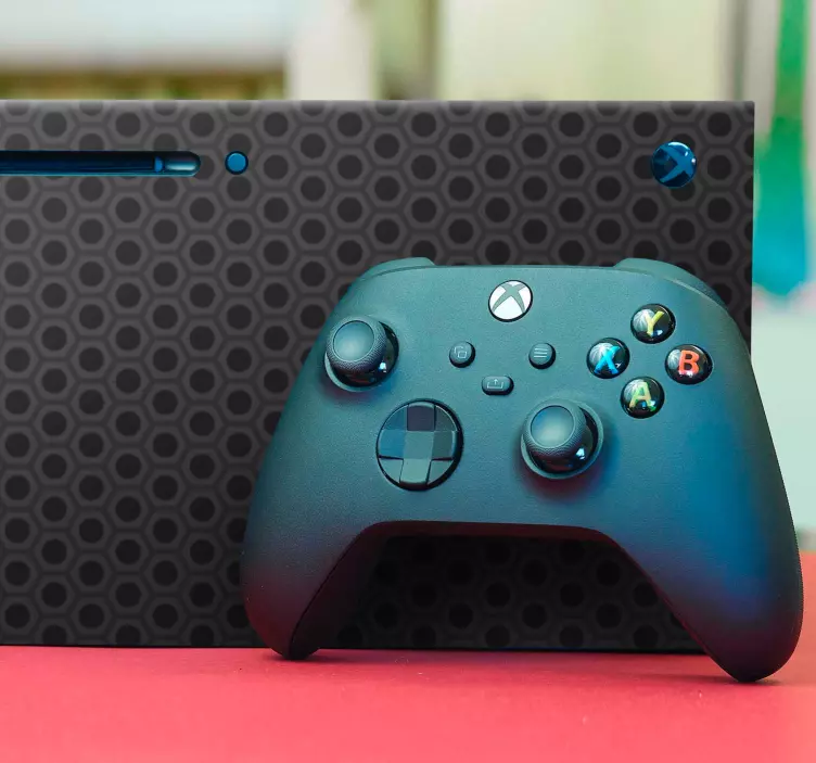 Textură din fibră de carbon gri închis, piele xbox - TenStickers