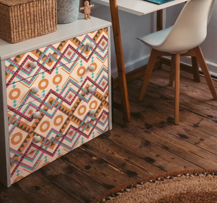 Autocolant pentru mobilier cu model de diamante multicolore - TenStickers