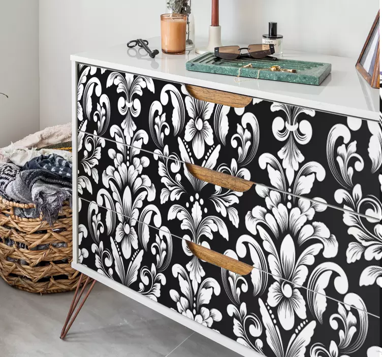 Autocolant de mobilier cu model floral de lux - TenStickers