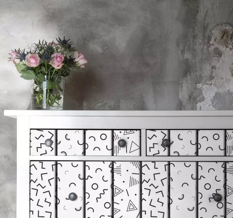 Autocolant mobilier forme geometrice retro - TenStickers