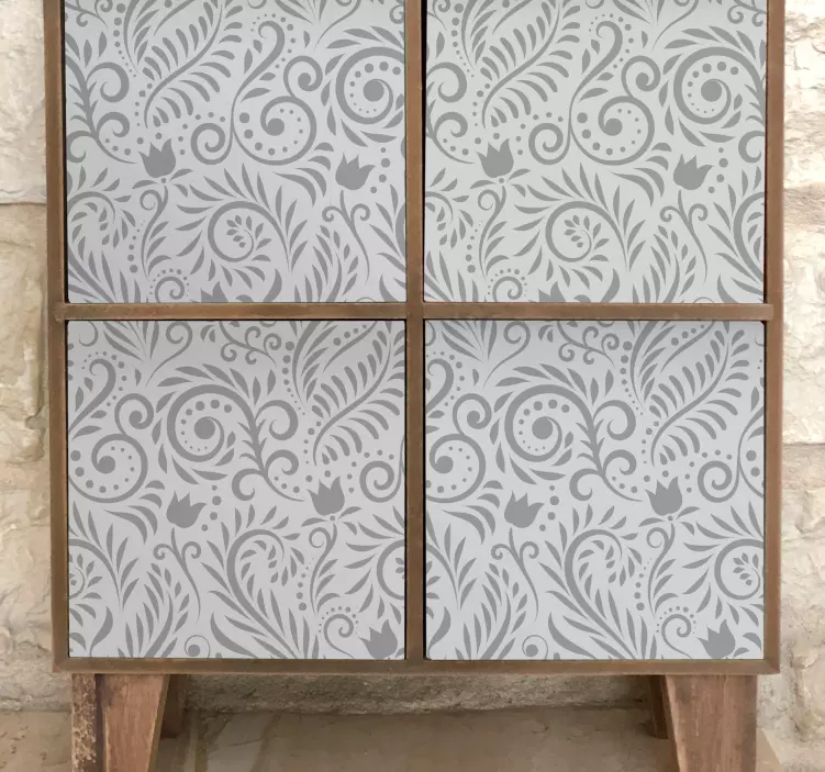 Autocolant mobilier fundal flori ornamentale - TenStickers