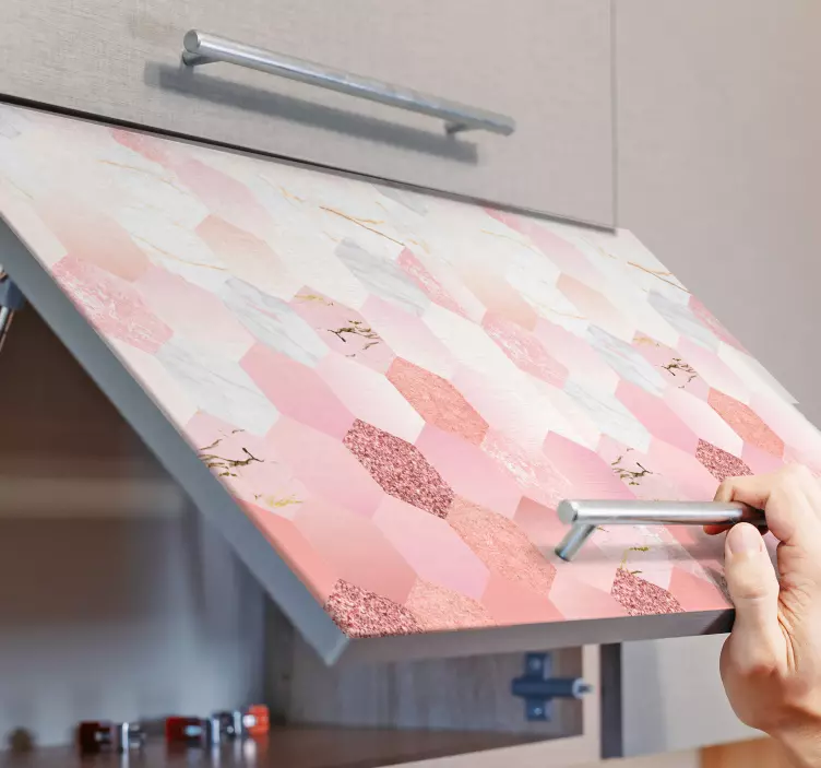 Autocolant marmură roz pentru mobilier - TenStickers