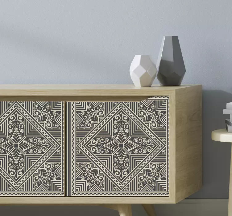 Autocolant de mobilier ornamentat în stil zentangle - TenStickers
