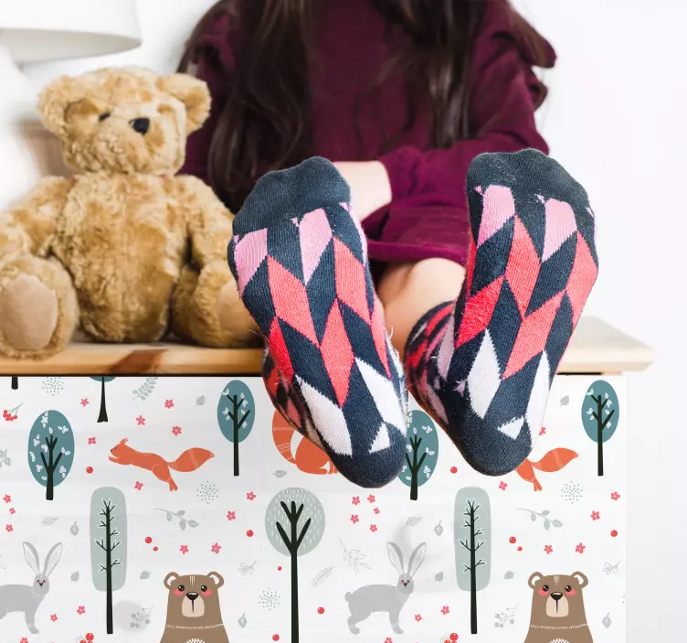 Autocolant mobilier prieteni nordici animale - TenStickers