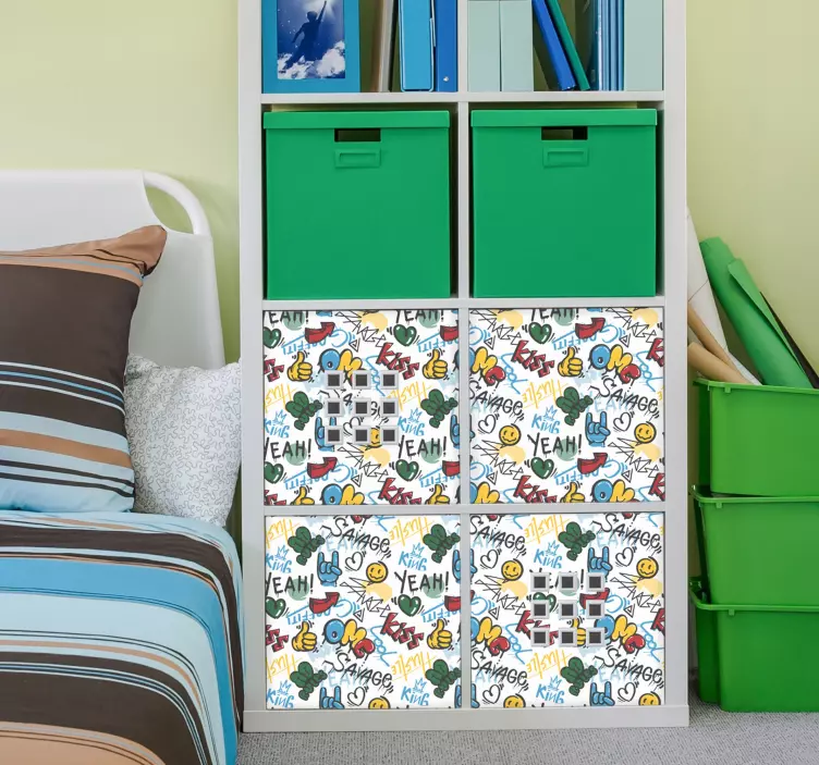Autocolant pentru mobilier cu doodle urban graffiti - TenStickers
