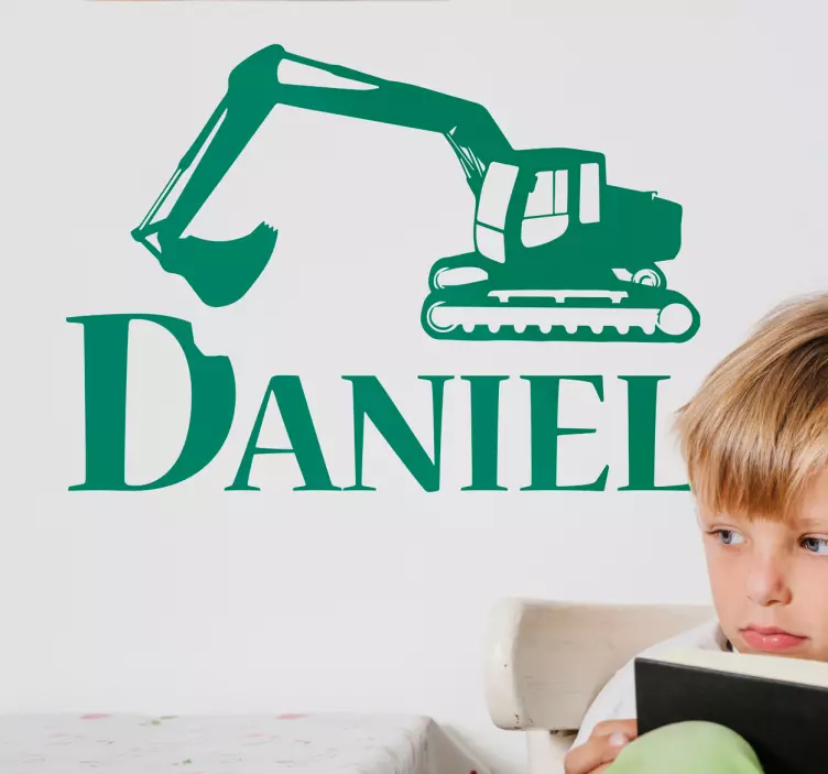 Autocolant de perete text de excavator - TenStickers