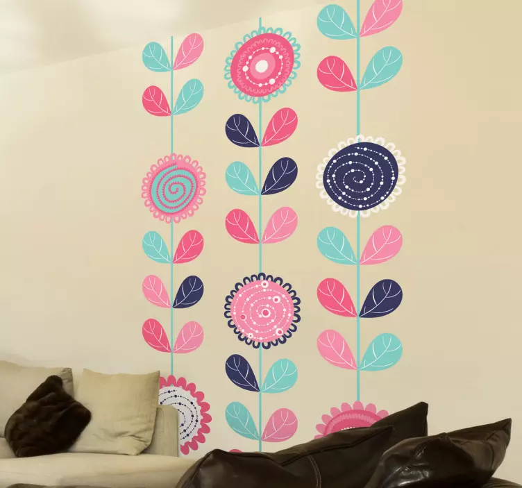 Decaloare de flori verticale - TenStickers
