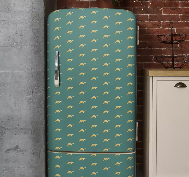 Autocolant de frigider cu broască țestoasă geometrică - TenStickers