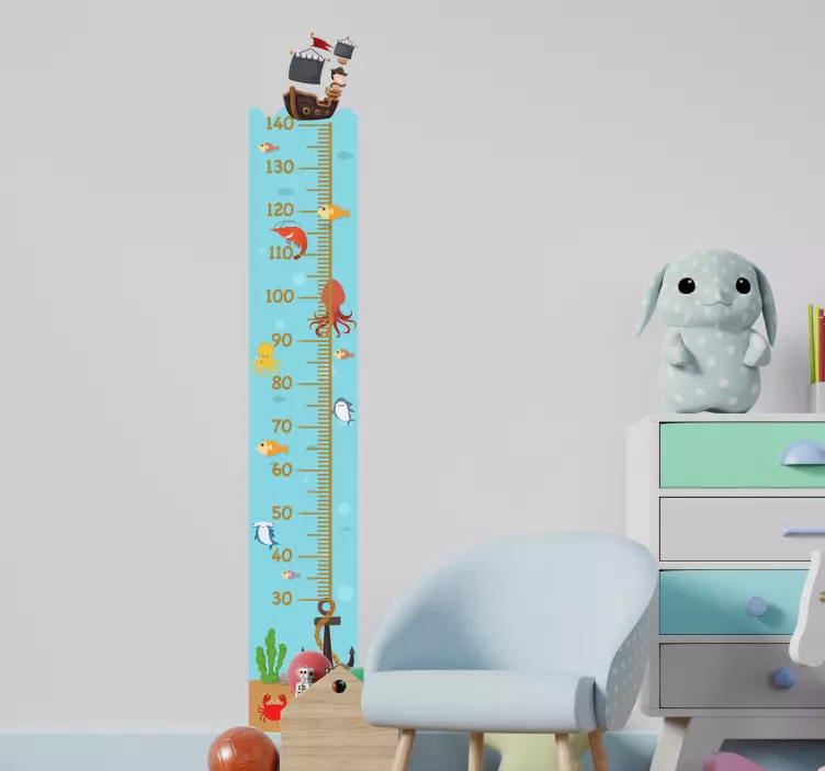 Autocolant de perete diagrama înălțimii submarine - TenStickers