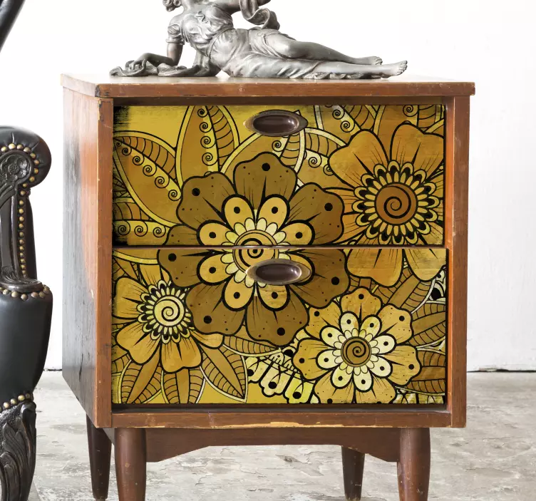 Autocolant de mobilier în stil indian paisley - TenStickers