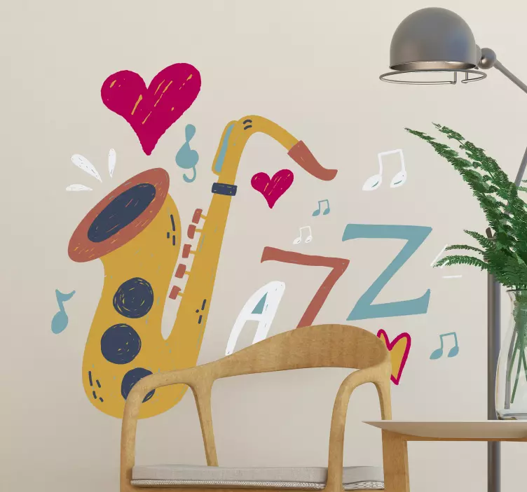 Autocolant de perete de muzică jazz!! - TenStickers