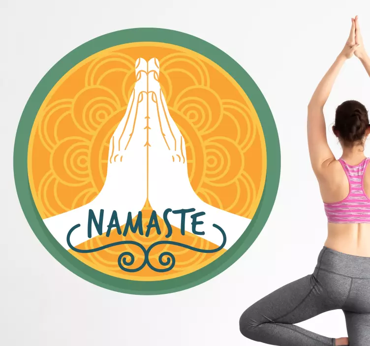 Autocolant de perete namaste portocaliu - TenStickers