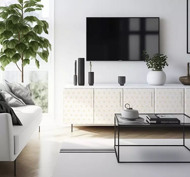 Autocolante decorative linii albe și aurii - TenStickers