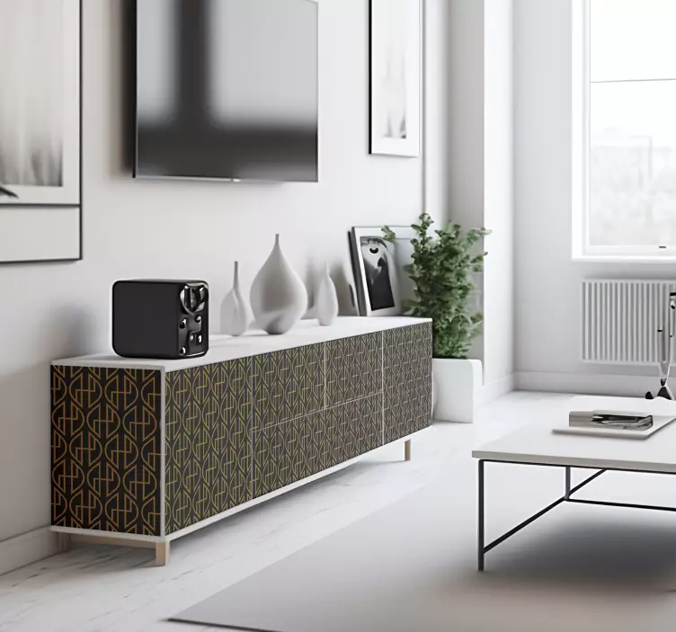 Autocolante decorative linii negru și aurii - TenStickers