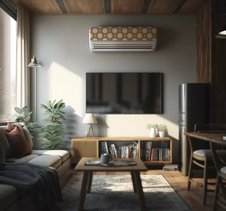 Cercuri de perete din cerc maro cu pete albeMaro cu pete albe - TenStickers