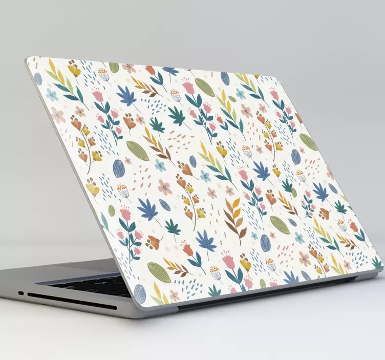 Autocolant pentru laptop cu flori florale - TenStickers