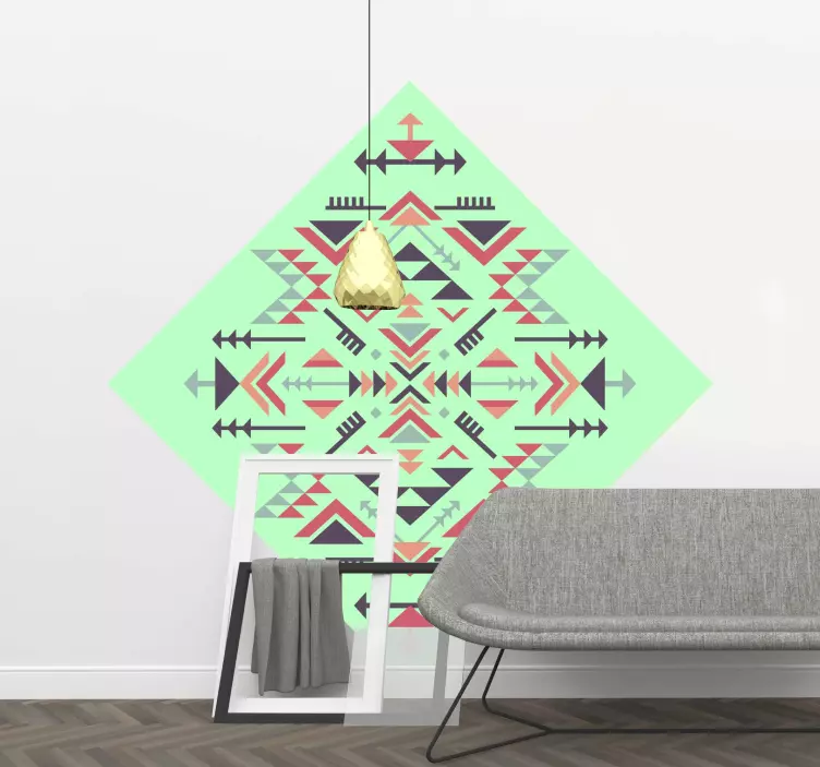 Decorațiuni populare colorate ornament floral perete - TenStickers