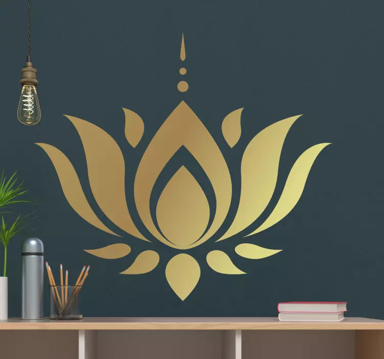 Autocolant de perete elegant lotus flowe ornamental - TenStickers