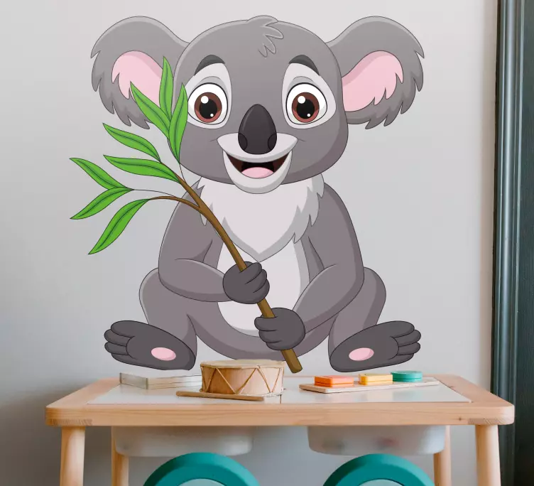 Desen animat fericit koala șezut perete decalcomanie animal - TenStickers