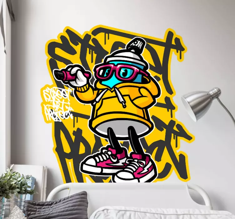 Autocolant de perete cu desene animate street art graffiti - TenStickers