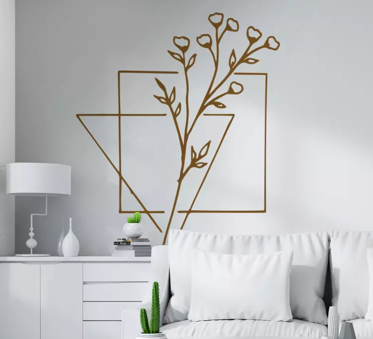 Autocolant de perete cu desen geometric floral - TenStickers