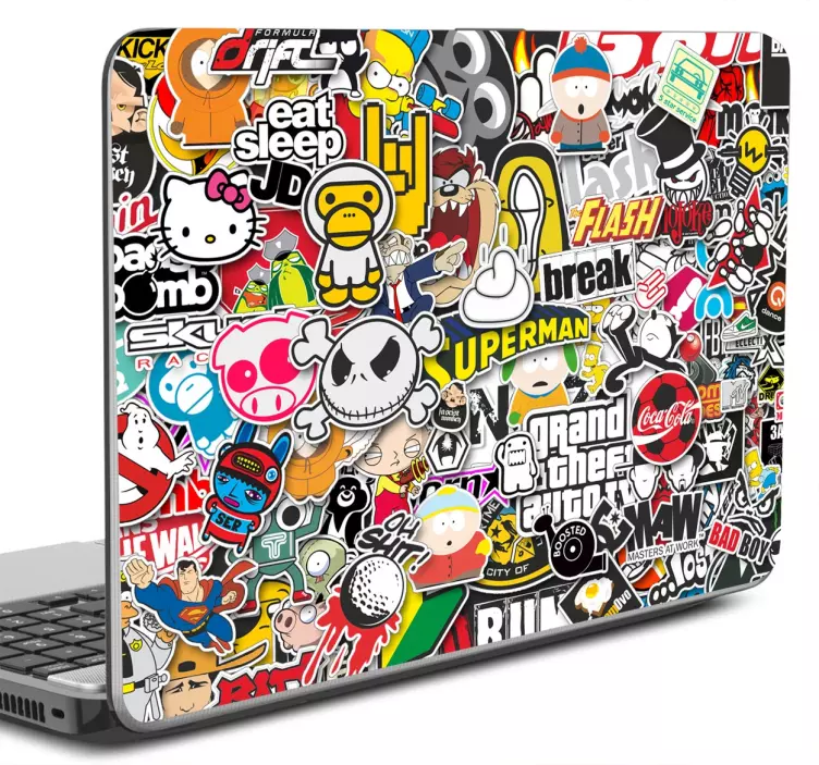 Autocolant de laptop cu desene animate bomba - TenStickers