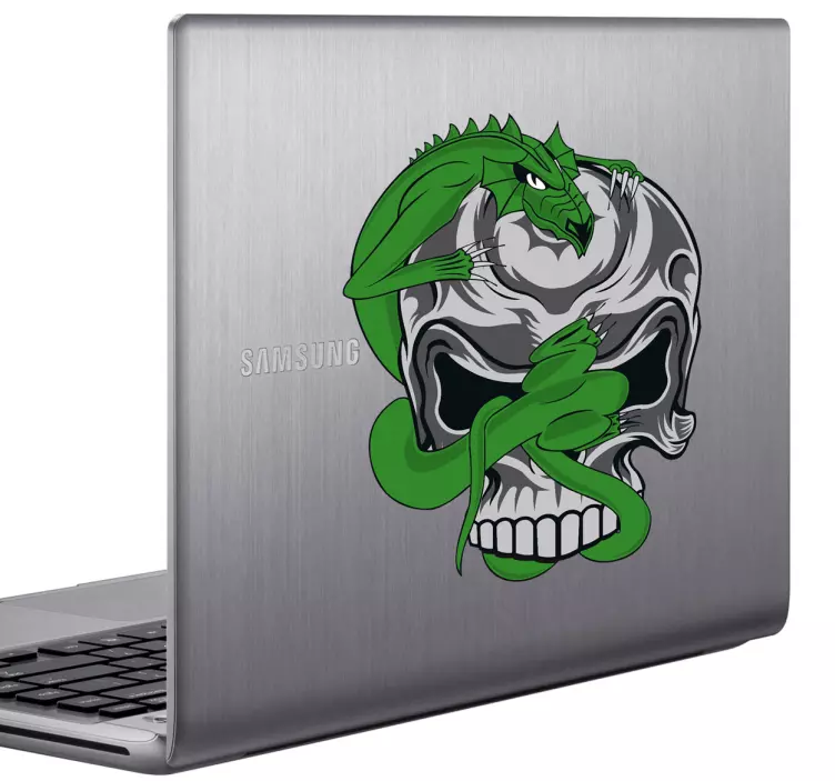Dragon & craniu sticker laptop - TenStickers