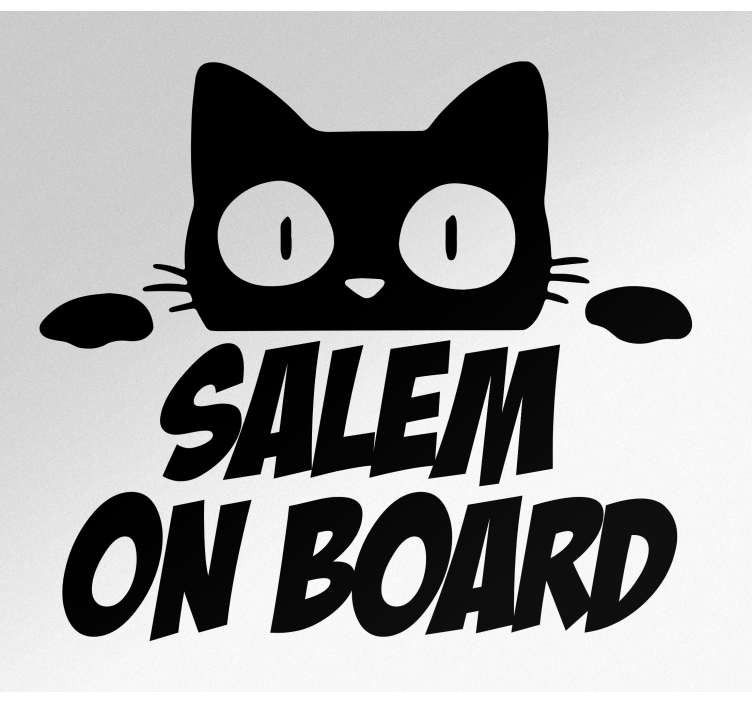 Autocolant drăguț monocolor pisică peeking auto - TenStickers