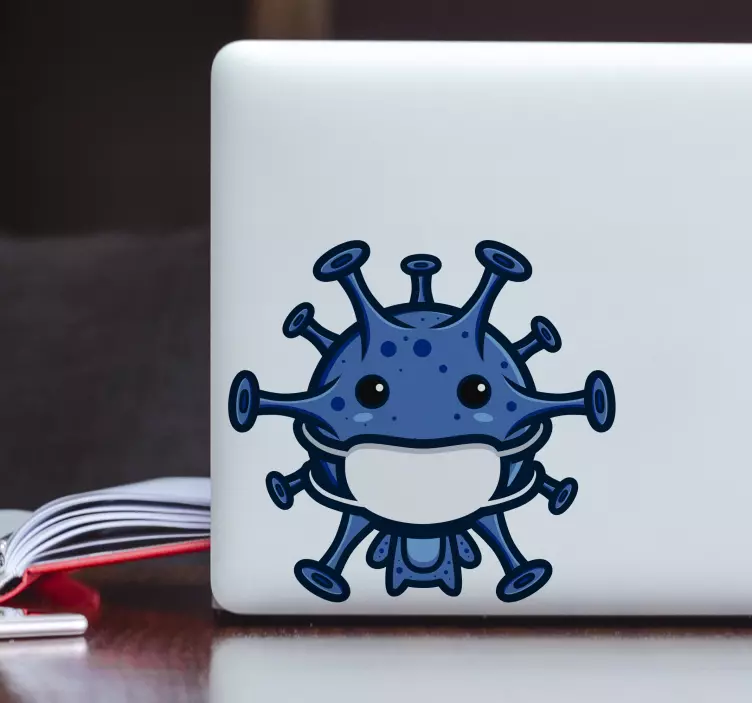 Drăguț virus cu măști skin-uri pentru laptop - TenStickers