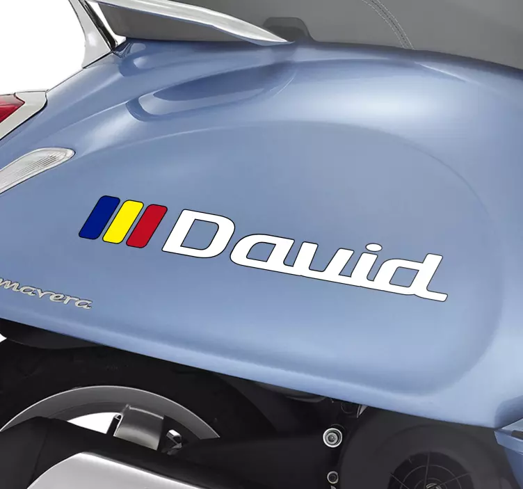 Steag romania nume personalizat motocicleta decalcomanie - TenStickers