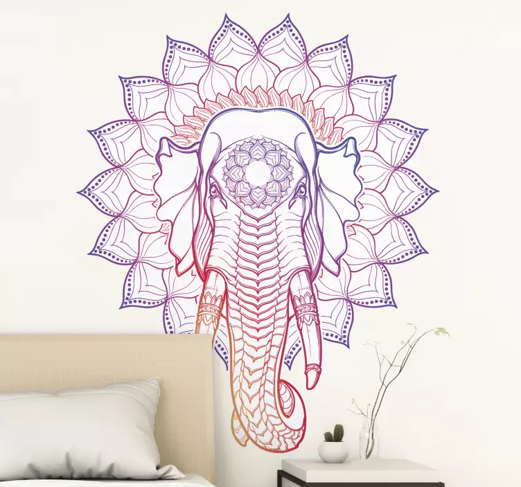 Elefant hindu boho raspunde decal animalelor salbatice - TenStickers