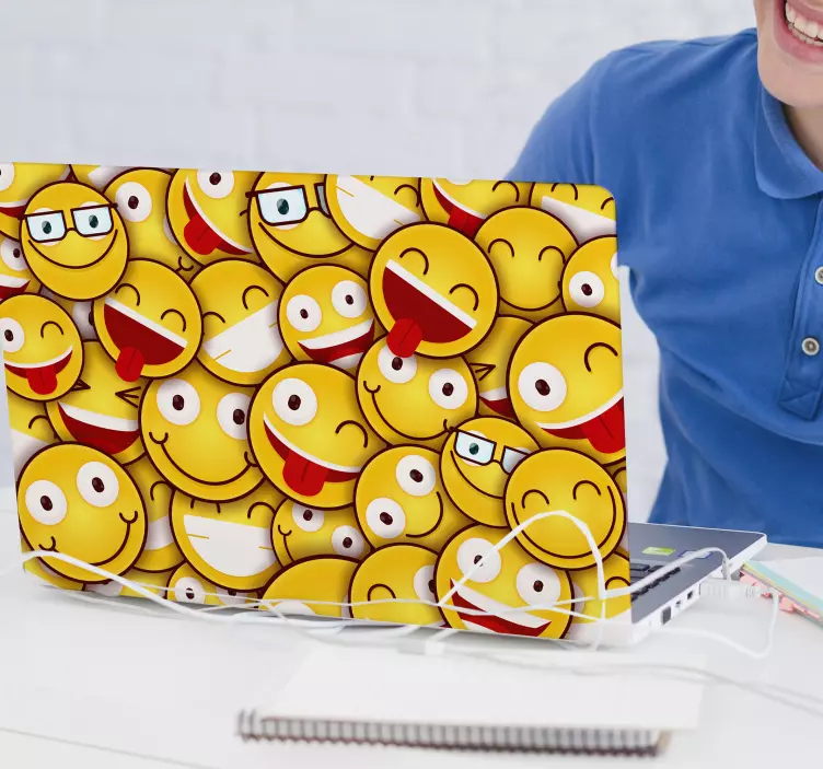 Emojis laptop sticker - TenStickers
