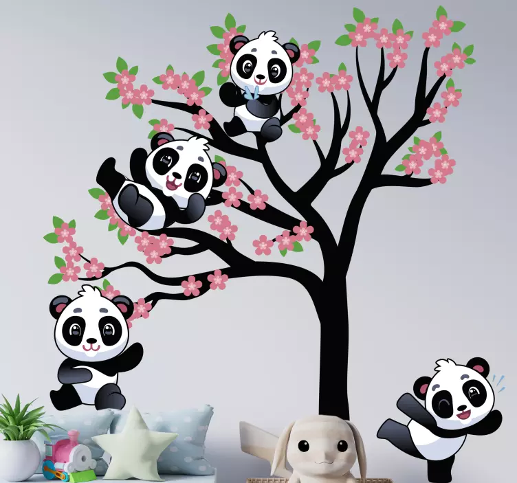 Etichete animale cu personaje jucăușe de panda - TenStickers