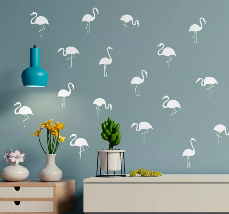 Etichete animale cu siluete de flamingo - TenStickers