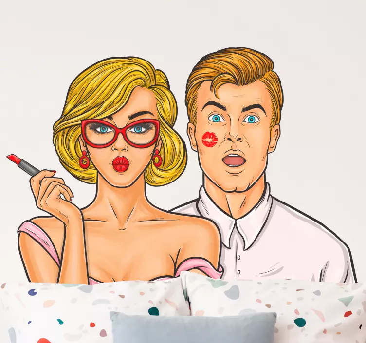 Etichete animale cuplu în stil comic - TenStickers