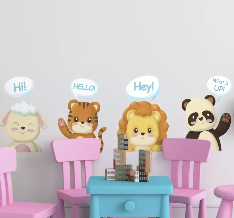 Etichete animale salutări drăguțe cu animale - TenStickers