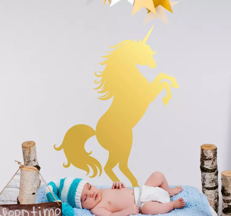 Etichete animale silueta unicorn aurit - TenStickers