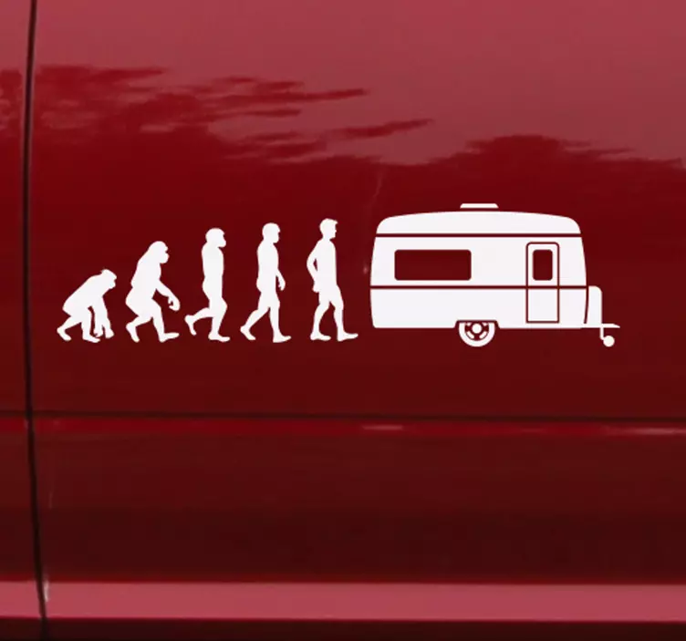 Evoluția umană către autocolantul rulotei - TenStickers