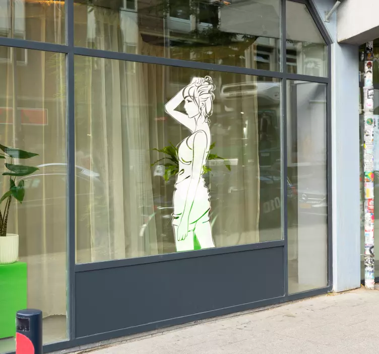 Fată de păr ține autocolant de perete - TenStickers