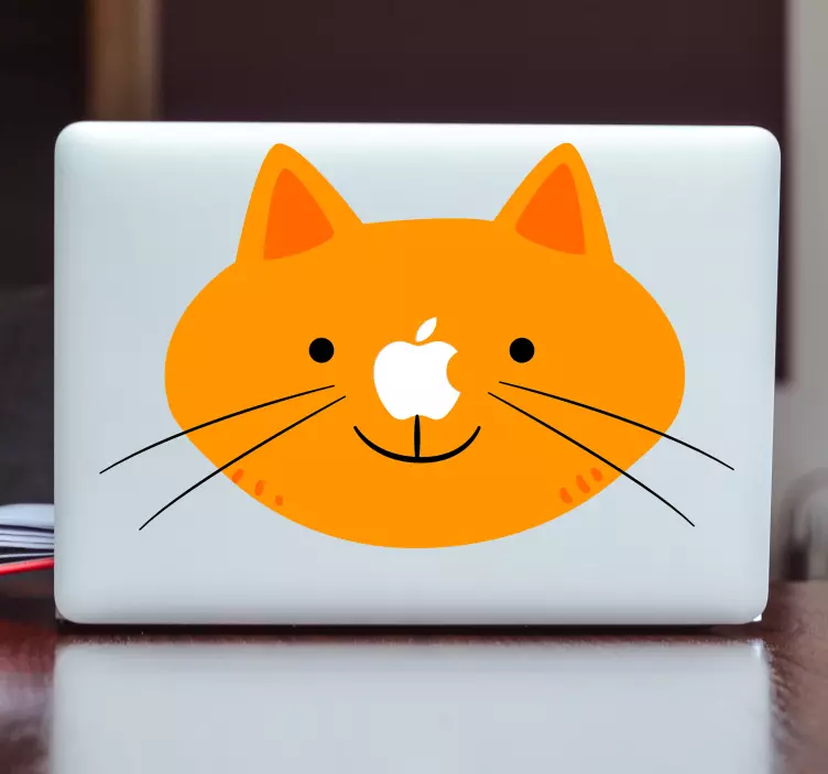 Fata de pisica autocolant macbook - TenStickers