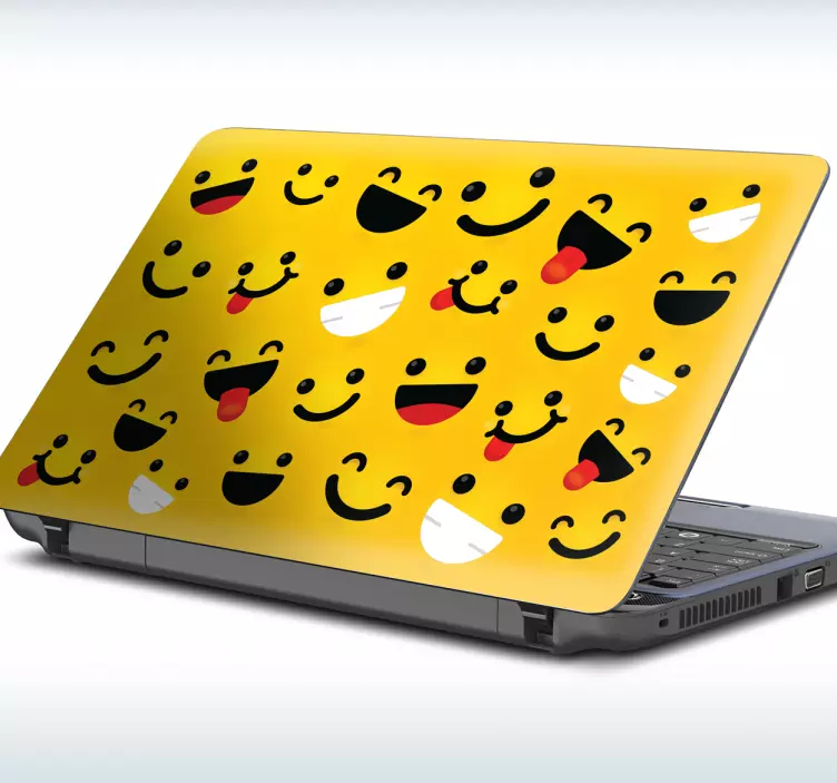 Față fericită emoji laptop sticker - TenStickers